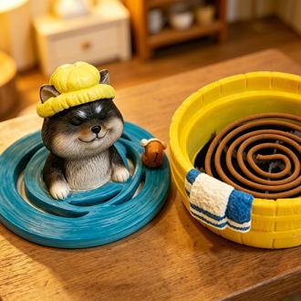 柴犬大學 泡澡柴の蚊香盒 多功能收納盒 蚊香架 飾品收納盒 