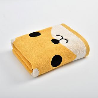 柴犬純棉刺繡浴巾     