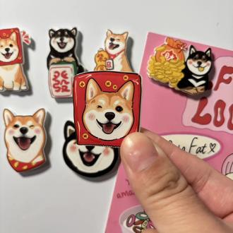 柴圓滾滾冰箱貼(一套7個)  