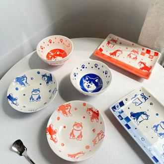 日式柴犬陶瓷碗盤