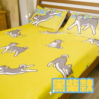 柴犬三重奏防水床包組(單人)               