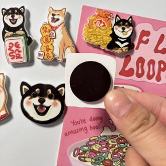 柴圓滾滾冰箱貼(一套7個)  