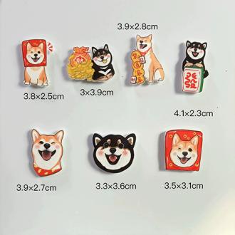 柴圓滾滾冰箱貼(一套7個)  