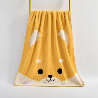 柴犬純棉刺繡浴巾     