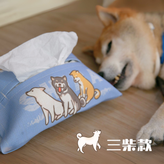 柴犬三重奏面紙套      