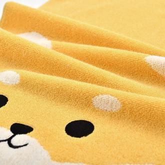 柴犬純棉刺繡浴巾     